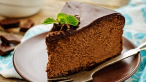 Chocolate-cake with dark chocolate glaze